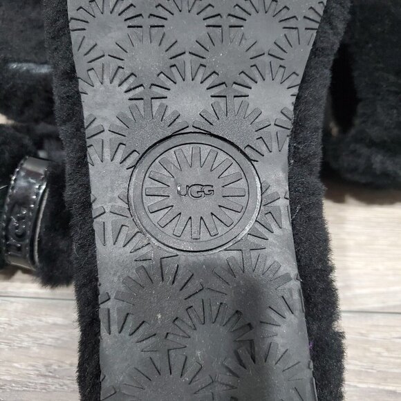 UGG Australia Fuzzy Yeah Slide Slippers Soft Sheepskin Shearling Slip Ons Size 8 - Picture 13 of 13
